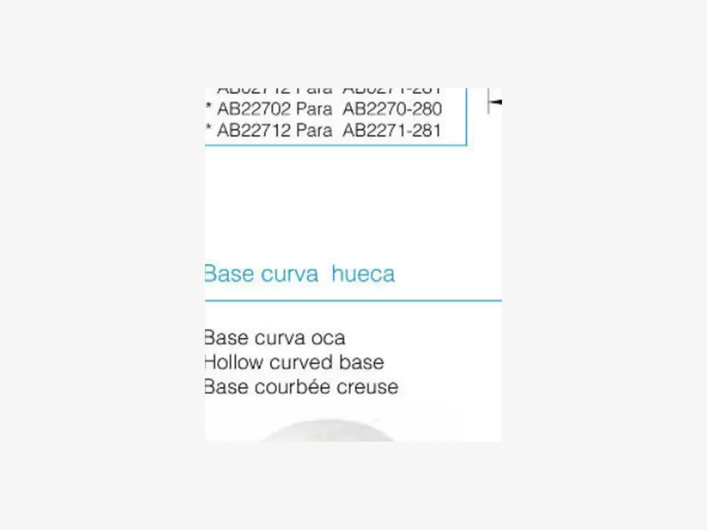 Base curva oca