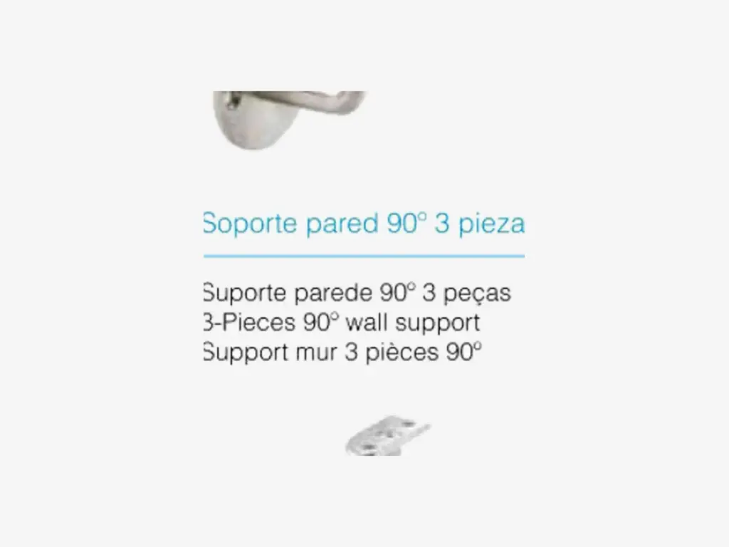 Suporte parede 90° 3 peças