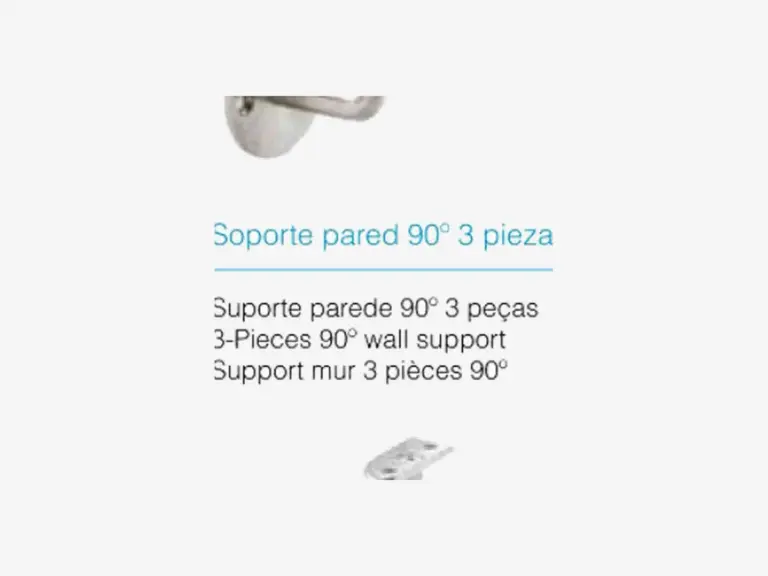 Suporte parede 90° 3 peças