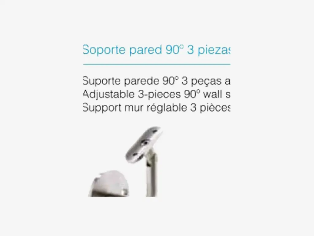 Suporte parede 90° 3 peças ajustável