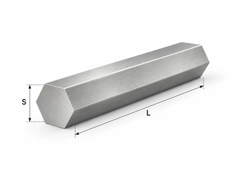 Varão aço inox sextavado